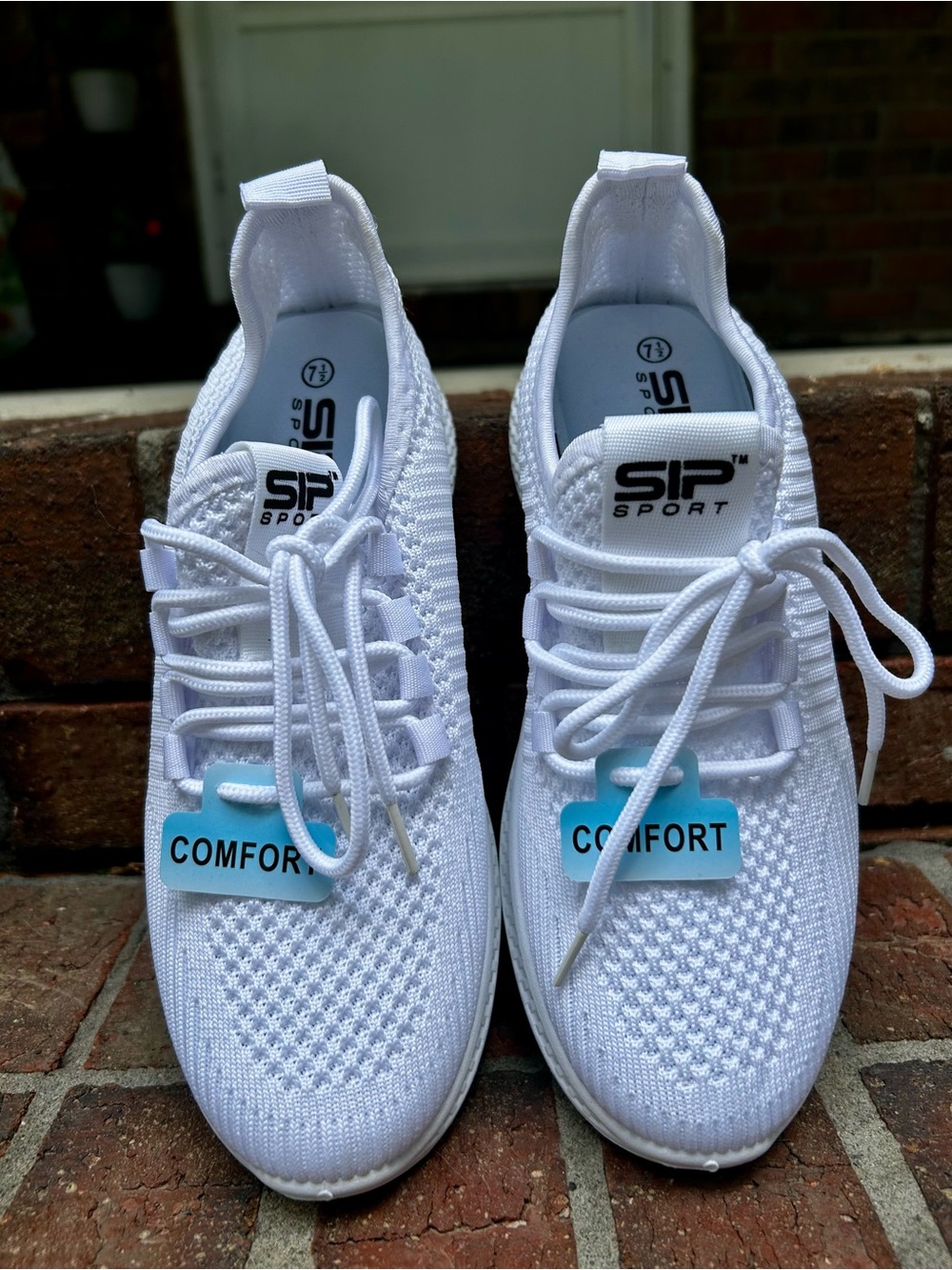 SIP Sport Brand Women's White Comfort Slip On Athletic Shoes